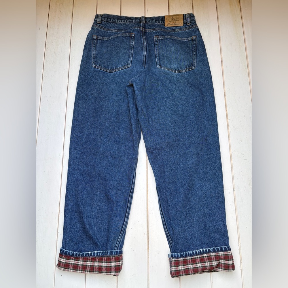 VTG Eddie Bauer Flannel Lined Jeans - Picture 10 of 11